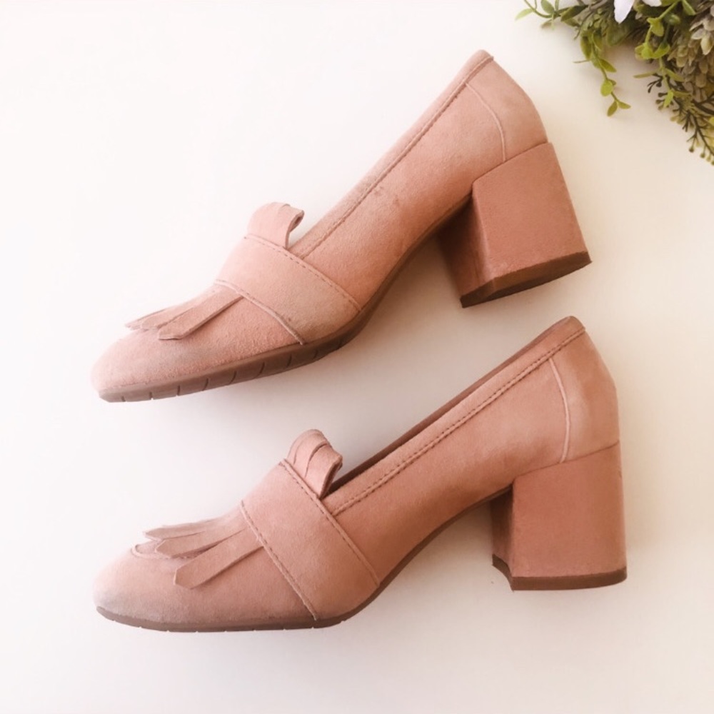Kenneth Cole Block Heel Fringe Loafers - Picture 4 of 11